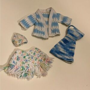 Vintage set of Knit Doll Clothes from the 80s